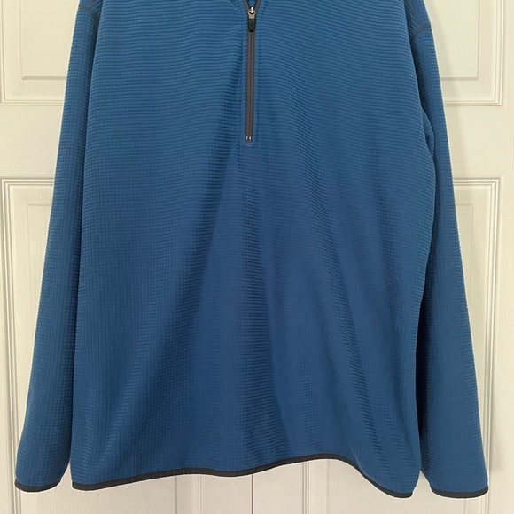 {Eddie Bauer} Waffle 1/4 Zip Fleece Pullover in Blue - Men's XL - Picture 3 of 9